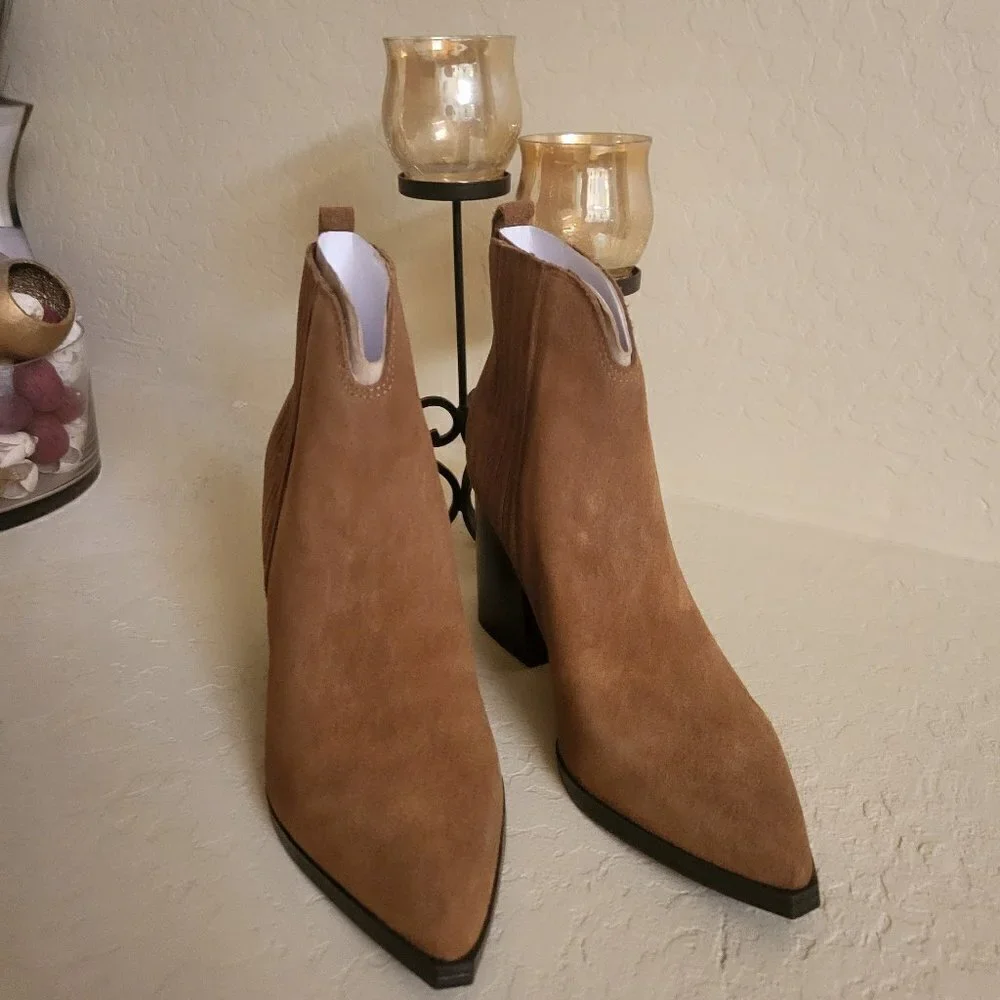 Marc Fisher Maree Brown Booties Size 8 and 8.5 NWT